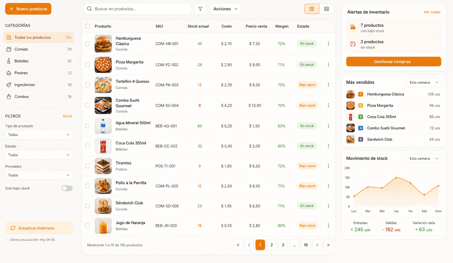 Real-time inventory UI
